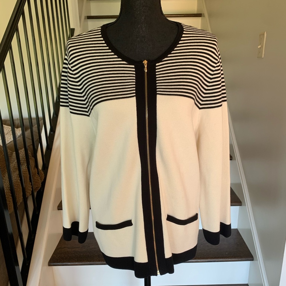 Talbots Striped Cardigan